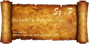 Szivák Petra névjegykártya