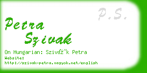 petra szivak business card